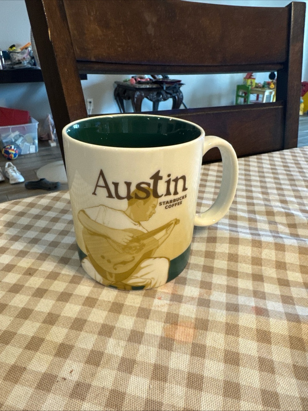Starbucks Austin Green-Interior Ceramic Coffee Mug